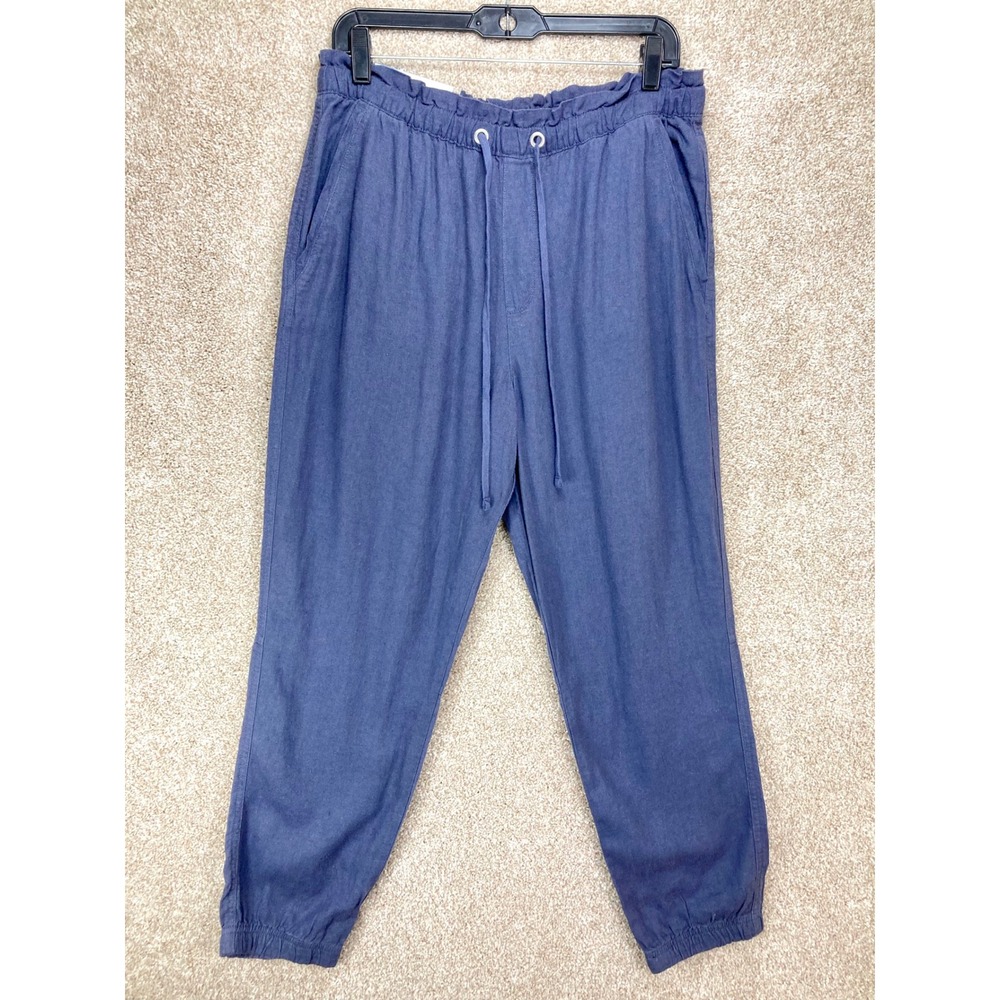 Social Standard by Sanctuary Solstice Linen Jogger Pants Womens L Blue Gray NWT